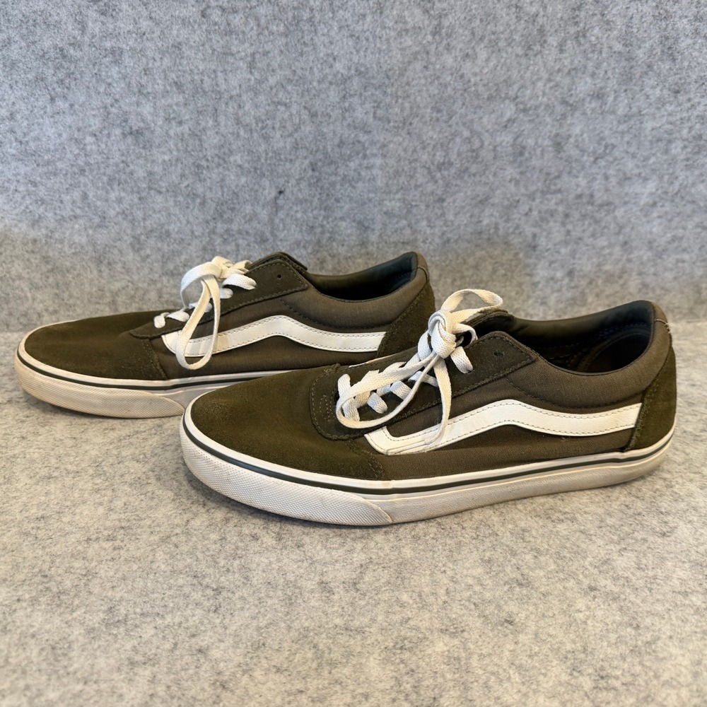 Vans Olive Green and White Old Skool Skate Shoes Women's Size 10